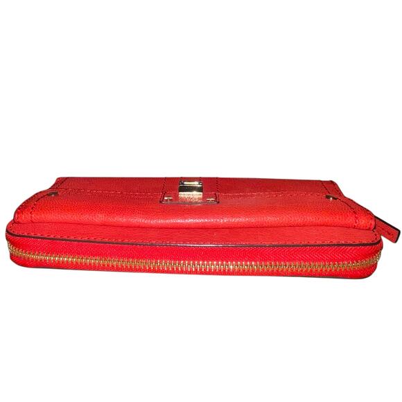 Milly Red Leather Long Wallet Classic 8" x 4" - Picture 4 of 13